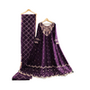 Embroidery Maxi, Sophisticated Purple With Handwork, for Women