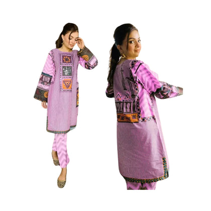 Embroidery Suit, Bell Sleeves and Mirror in a Stylish Two-Piece, for Women