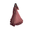Flare Maxi, Two layers Border Front & Back Lace Work with Dupatta, for Women