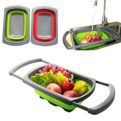 Washing Basket, Flexible, Adjustable, and Foldable, Kitchen Straining Solution!