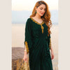 Kaftan, Midnight Green Elaheh Velvet Style & Elegance, for Fall Wardrobe